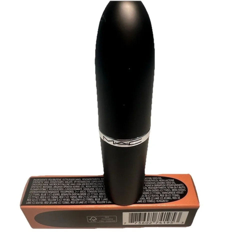 MAC MACximal Sleek Satin Lipstick 836 Fleshpot Pale Pink Beige Nude 0.12oz NEW